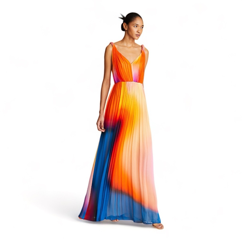 Halston woman’s Stacia gown in crinkle chiffon